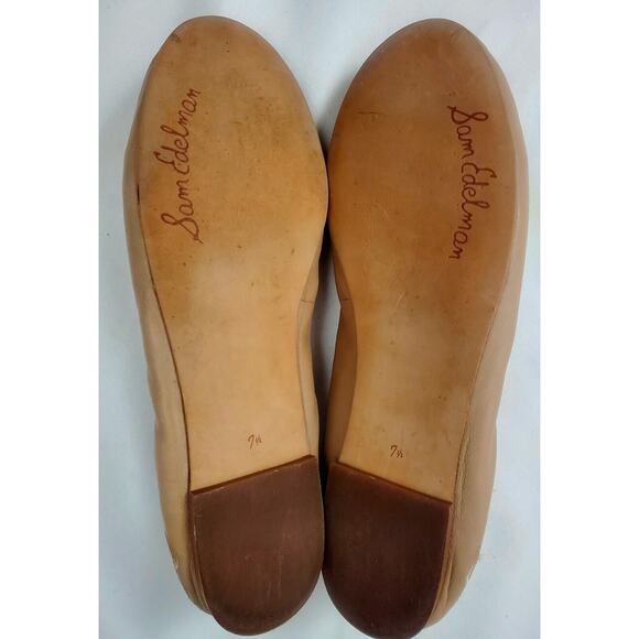 Sam Edelman Felicia Nude Beige Leather Ballet Flats 7.5M Womens Shoes size 7 .5 - Picture 5 of 7